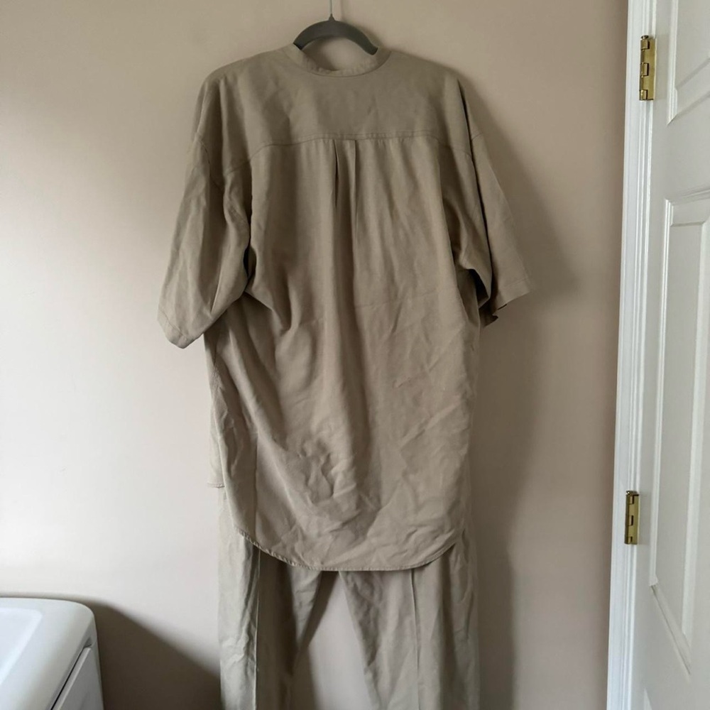 Vintage Tan Raw Silk Set L/XL - Picture 8 of 8